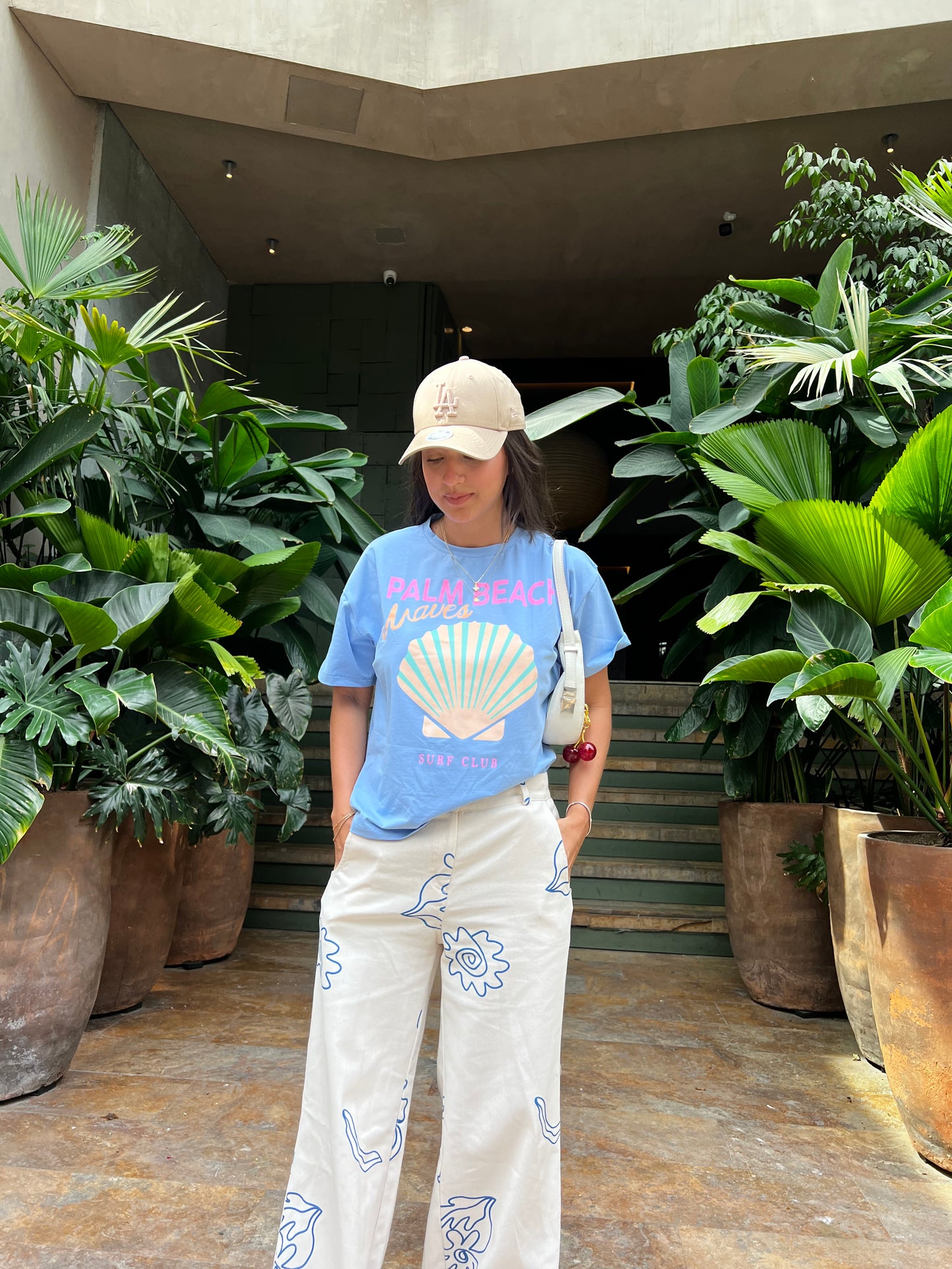 Camiseta London Celeste Estampada