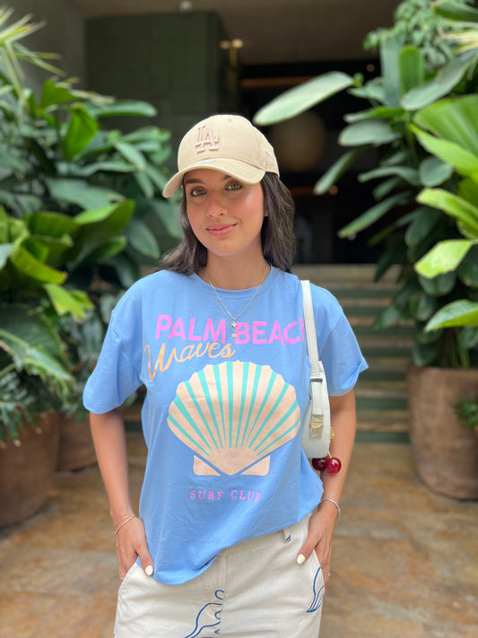 Camiseta London Celeste Estampada