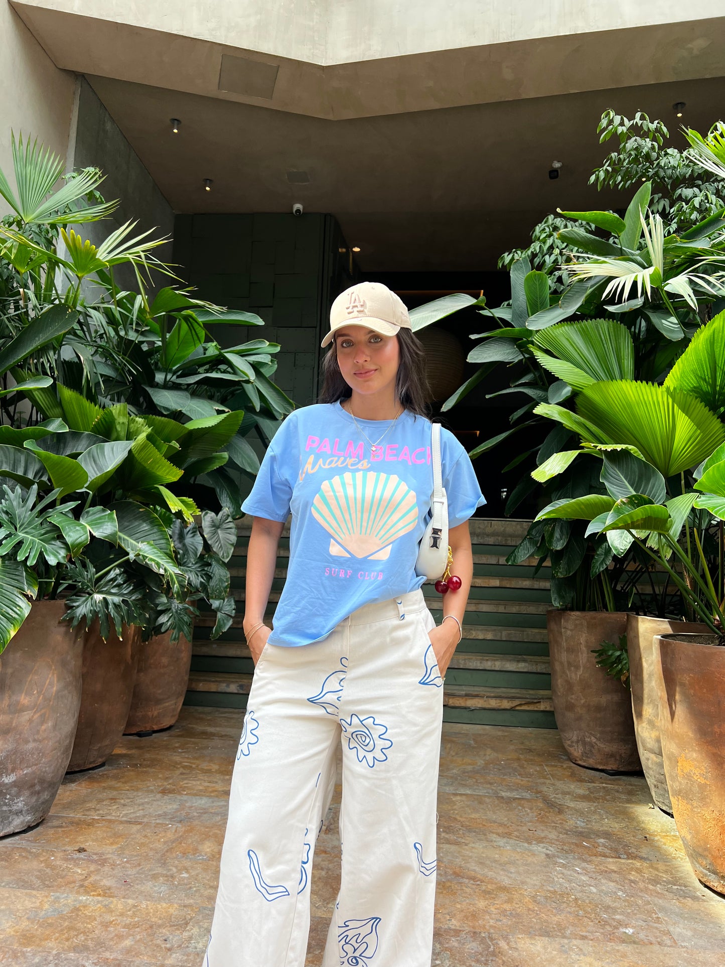 Camiseta London Celeste Estampada