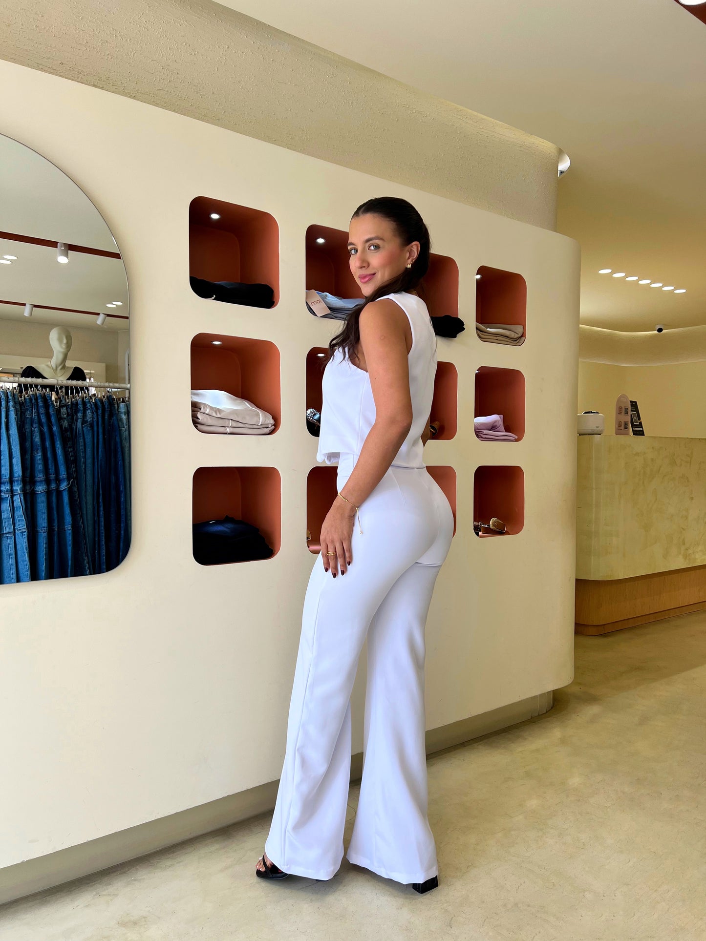 Pantalón Bota Campana Blanco