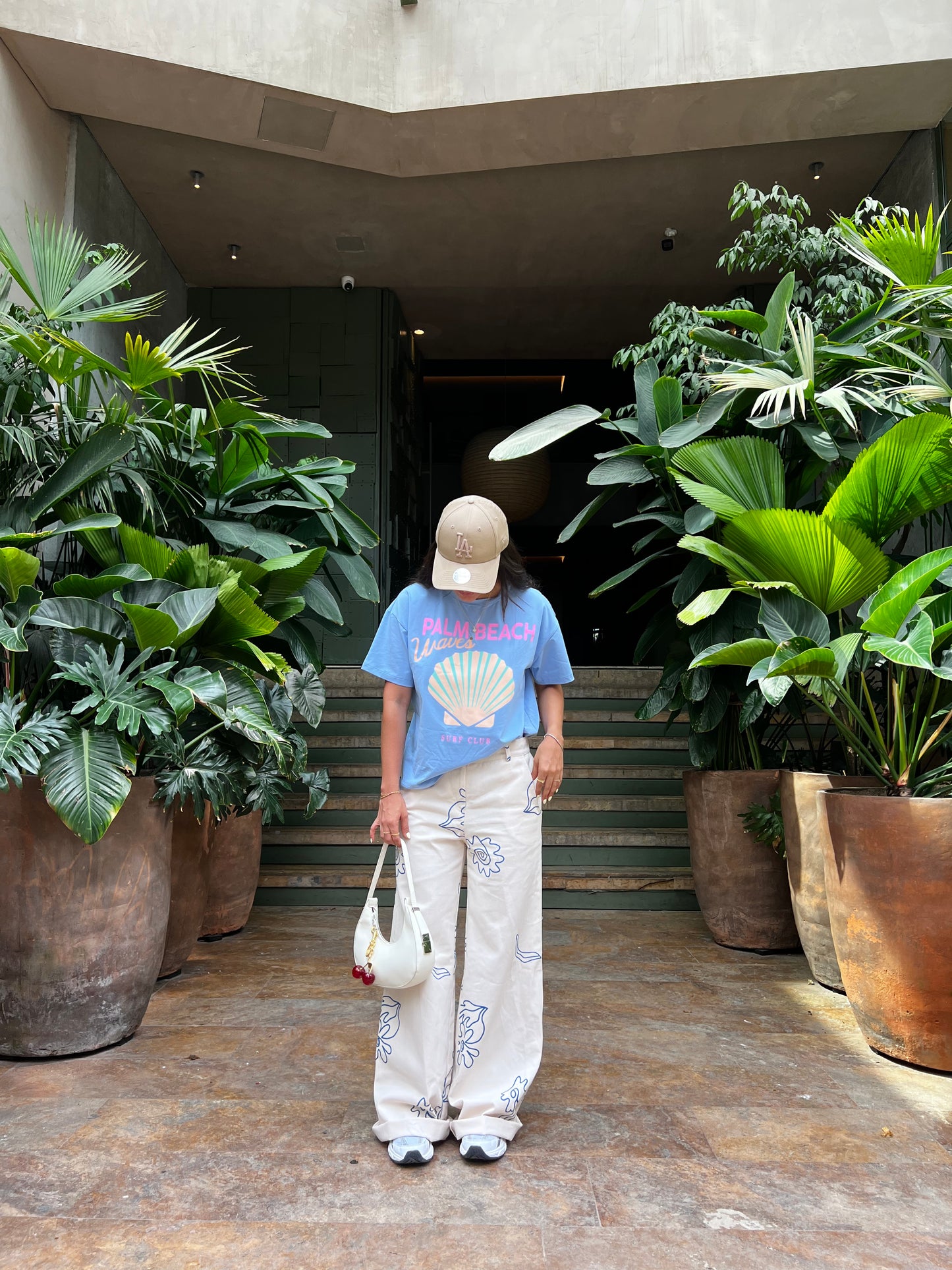 Camiseta London Celeste Estampada