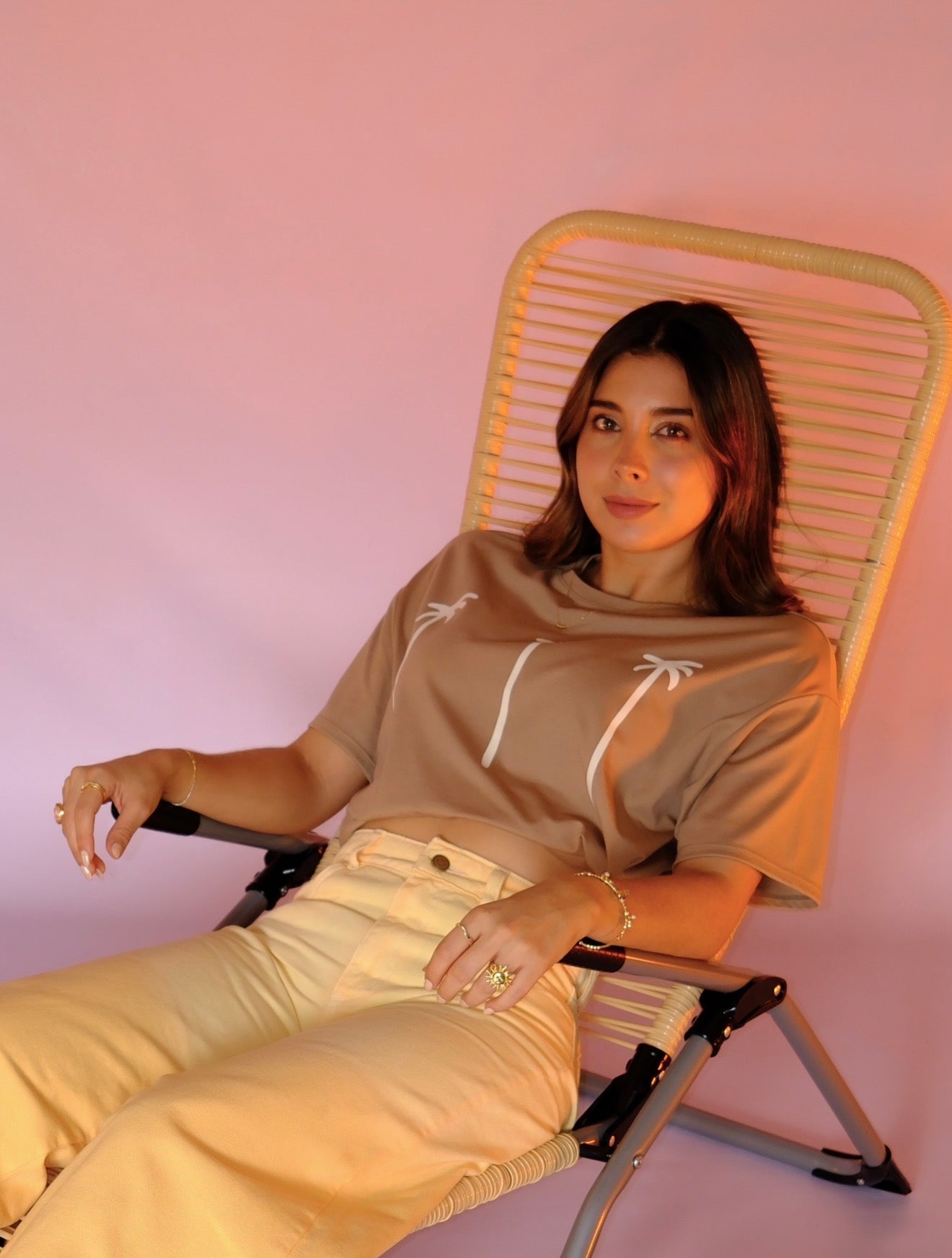 Camiseta Over Brisa Cálida Camel