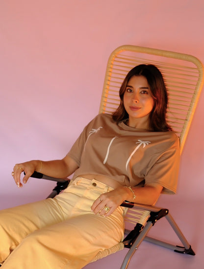 Camiseta Over Brisa Cálida Camel