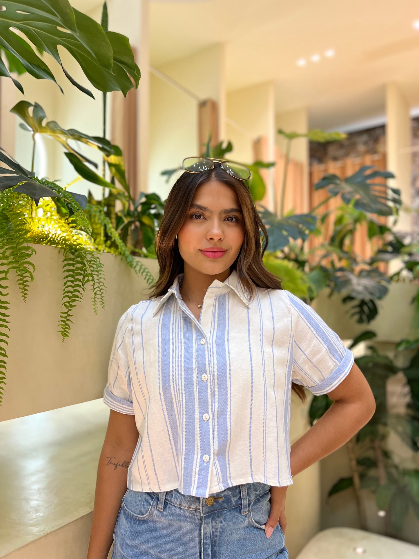 Camisa Capri Celeste