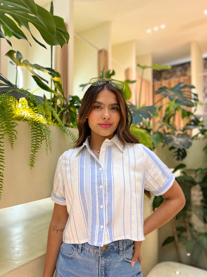 Camisa Capri Celeste