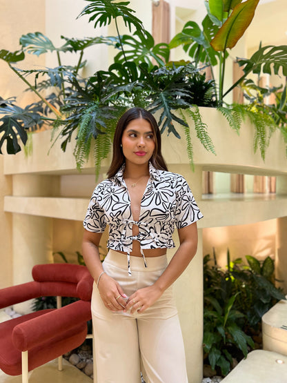 Blusa Berlín Negra Estampada