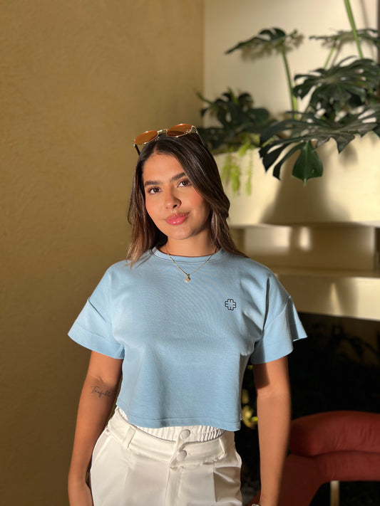 Camiseta Over Moi Celeste