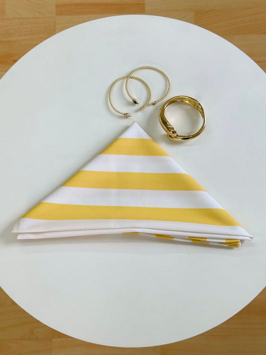 Pañoleta Zoe Rayas Amarillo y Blanco