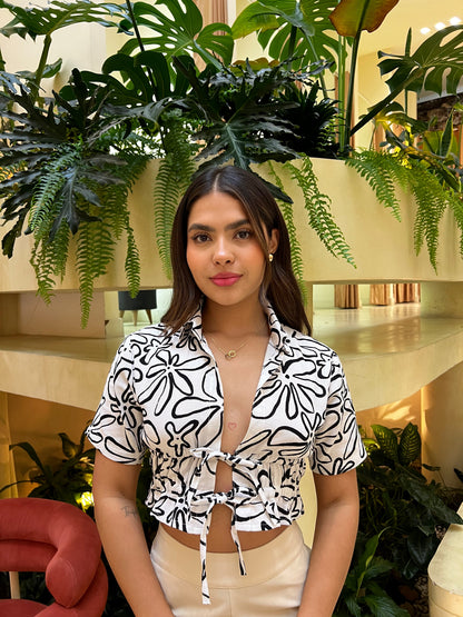 Blusa Berlín Negra Estampada