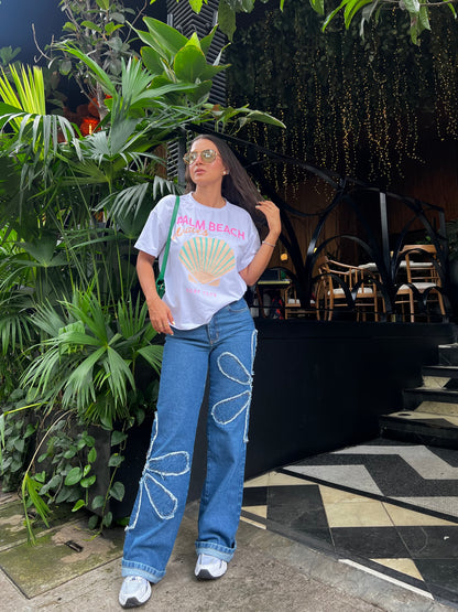 Camiseta London Blanca Estampada