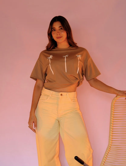 Camiseta Over Brisa Cálida Camel