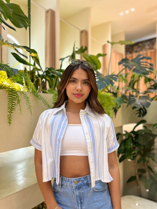 Camisa Capri Celeste