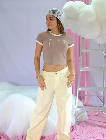 Camiseta Crop Sol Caribe Café