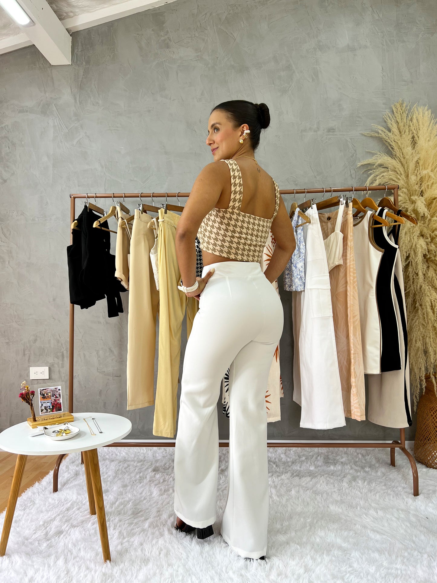 Pantalón Bota Campana Marfil